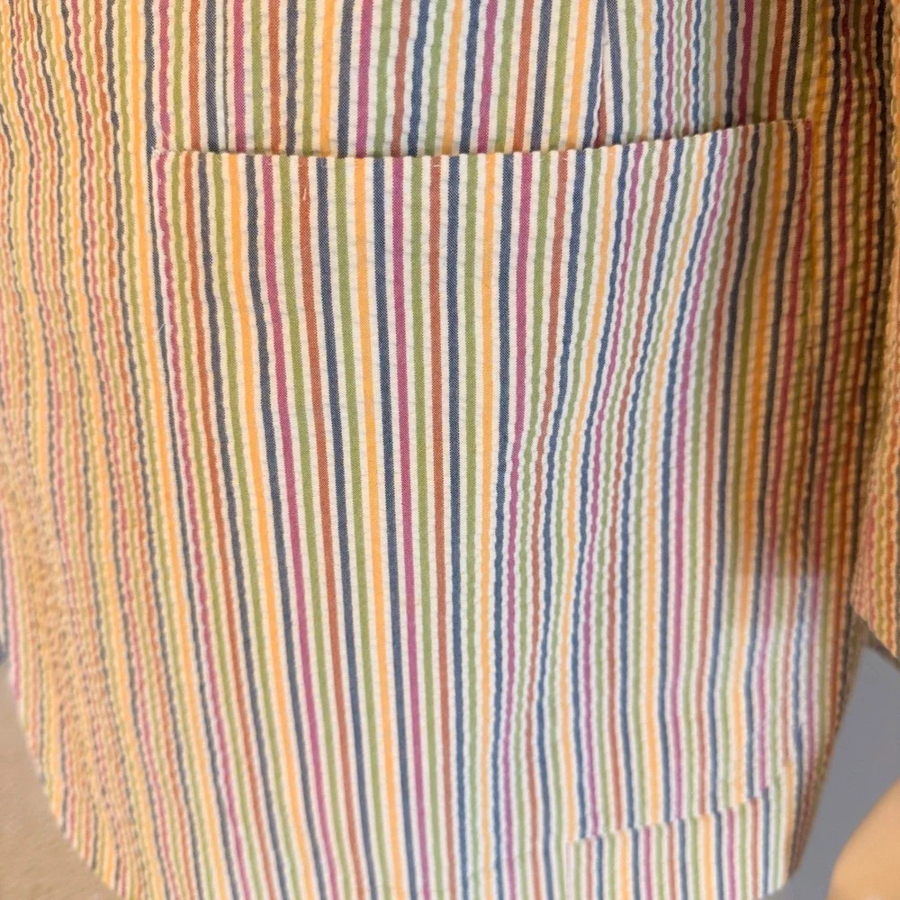 Maus & Hoffman Mens 44R Seersucker Stripe Sport Coat Blazer Multi-Color USA Made